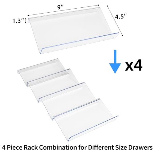 Clear Spice Drawer Organizer (4 pcs, 9" Width)