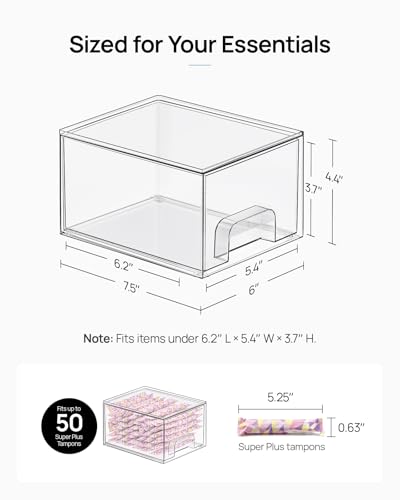 6 Pack Small Clear Stackable Storage Drawers for Desk (Small-6pack-Clear)