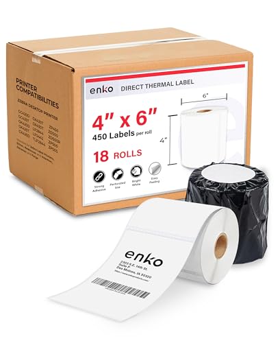 4 x 6 in 18 Rolls (18 Rolls - 8,100 Labels / Rolls (450 Labels/Roll))