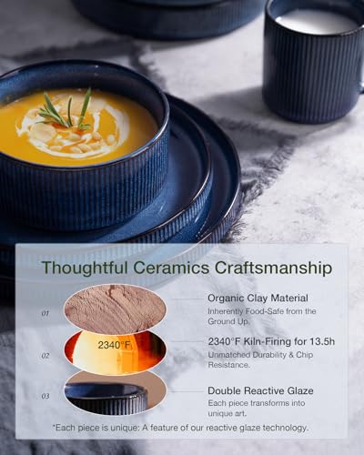 Star Stoneware Dinnerware Sets for 8 (Nebulas Blue)