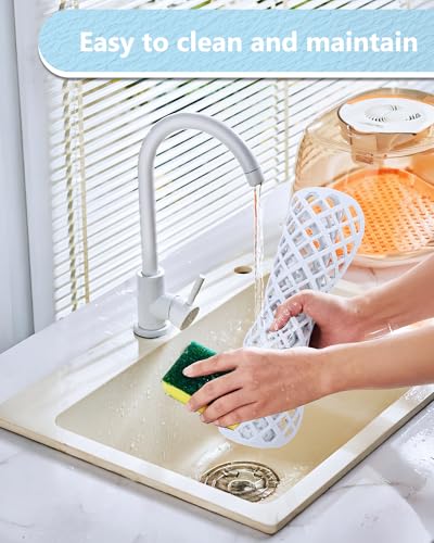 2 Pack Silicone Sink Mat Protector for Kitchen Sink (White)