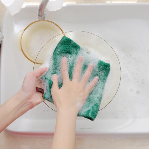 100% Cotton Waffle Weave Kitchen Dish Cloths 12 (Dark Green / 12 X 12 - 12 Pack)