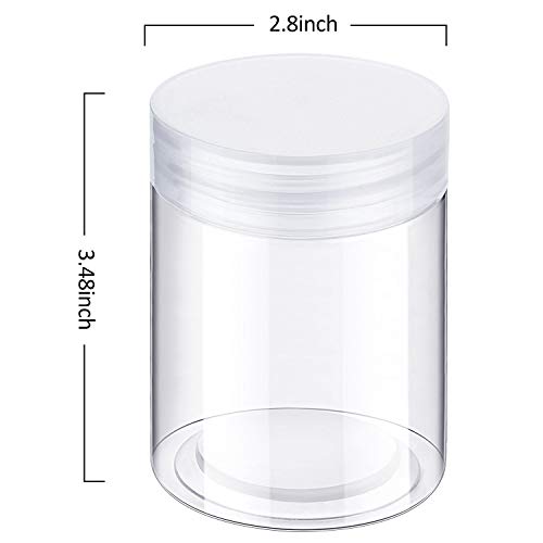 6 Pack 10 oz Plastic Jars Containers with Lids Wide (Clear / 10 oz)