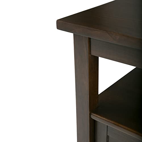 Warm Shaker 20" Wide Solid Wood End Table in Brunette Brown (End Table / Tobacco Brown / 20 inch)