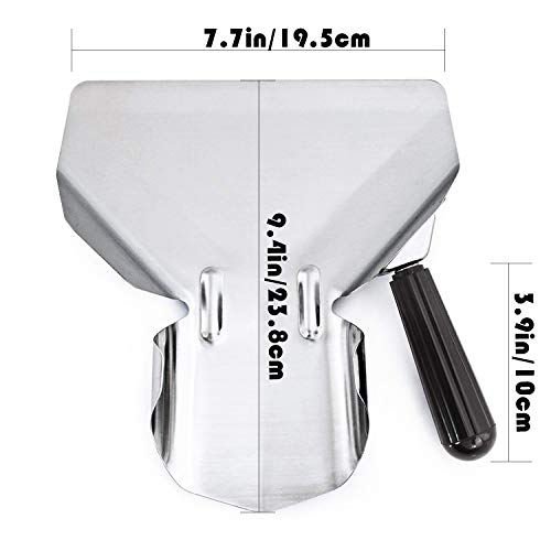 Stainless Steel French Fry Bagger Scoop Chip Popcorn Bagger Ice Candy Snacks Desserts Scooper (Right Handle)