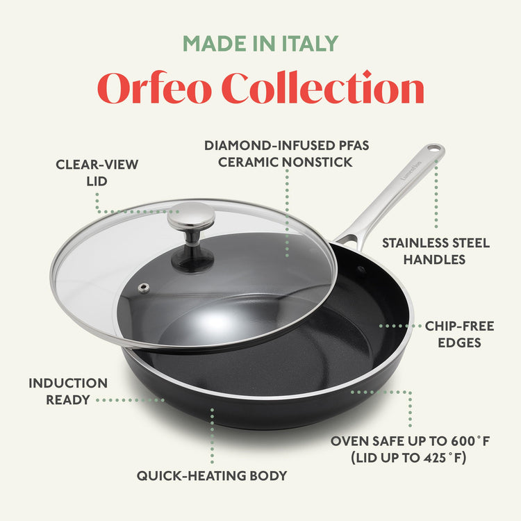 Orfeo 3QT Nonstick Saute Pan with Lid (3QT Saute Pan with Lid / Black)