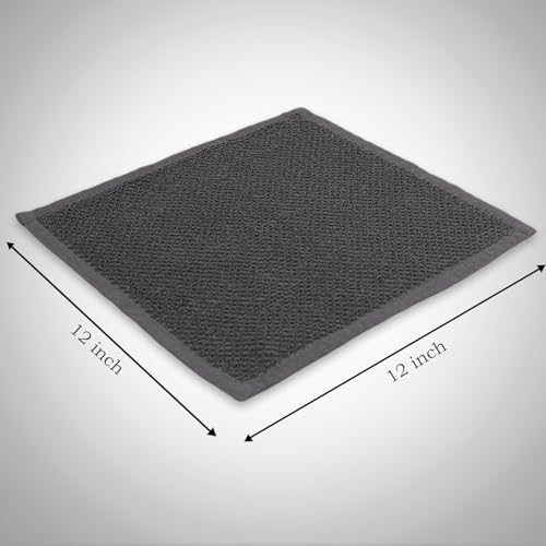 Cotton Kitchen Dish Cloths Set of 8 (Gray Check / 12" x 12" - 8 pack)