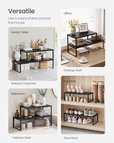 Spice Rack Expandable Kitchen Countertop Shelf (Matte Black / Set of 1)