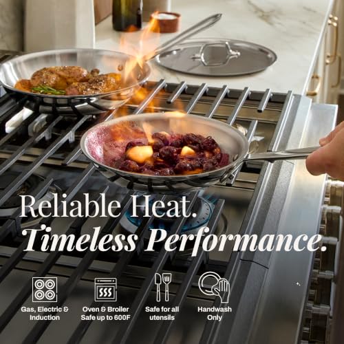 D3® Stainless Steel Cookware Set (8", 10" & 12" Fry Pan Set with Lids)