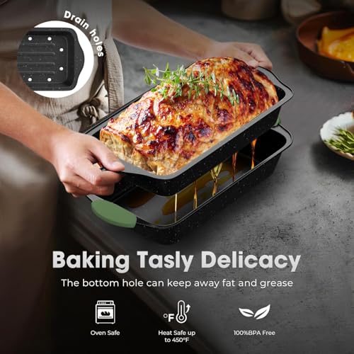 11 Piece Nonstick Bakeware Set (Black&Green)