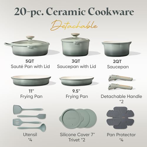 20pcs Titanium Cookware Set (Gradient Green)