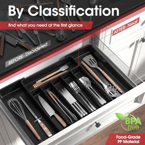 Silverware Drawer Organizer (Large / Black)