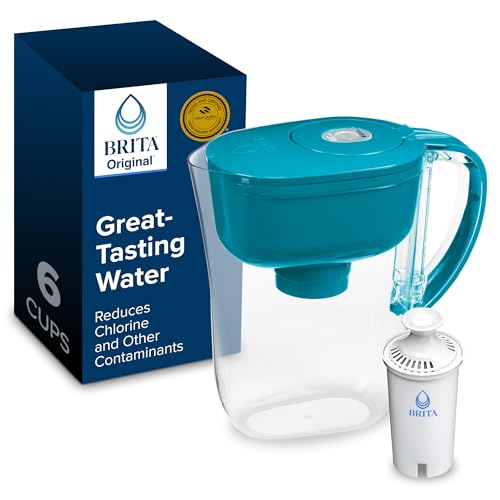 Small 6 Cup Water Filter Pitcher (6 Cup / Turquoise)