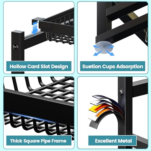 Over The Sink Dish Drying Rack (Black / 27" - 40"L x 12"W x 32.5" - 37"H)