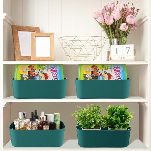 Green Plastic Storage Bins (Green / 8 x 5.7 x 3 in)