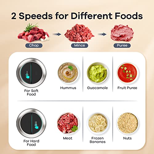 Food Processors with 2 Bowls (Black)