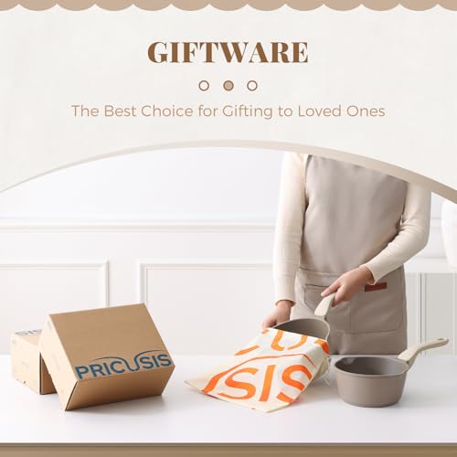 Nonstick Saucepan Set with Lids (2 + 2.7 Quarts / Apricot)