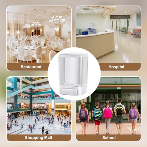 4 Pcs Wall Mounted Soap Dispenser (White / 33.8 oz 1000 ml)
