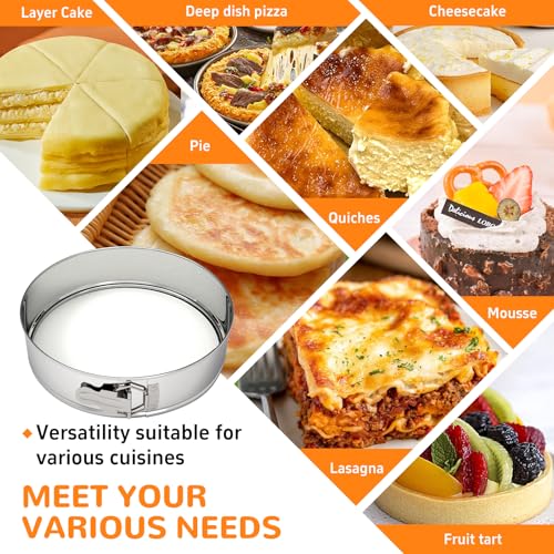 9 Inch 304 Stainless Steel Springform Pan with Removable Bottom (9 Inch)