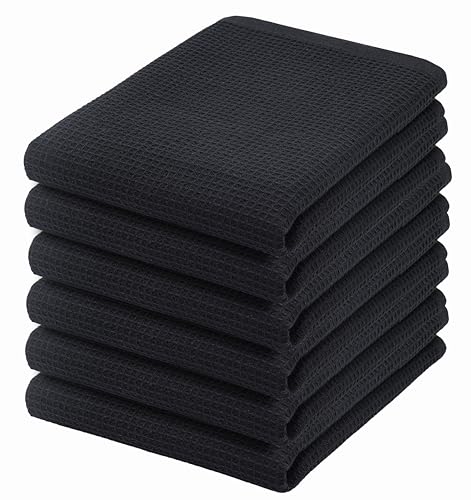 Solid Kitchen Cloths (15 x 25 - 6 Pack / Black)