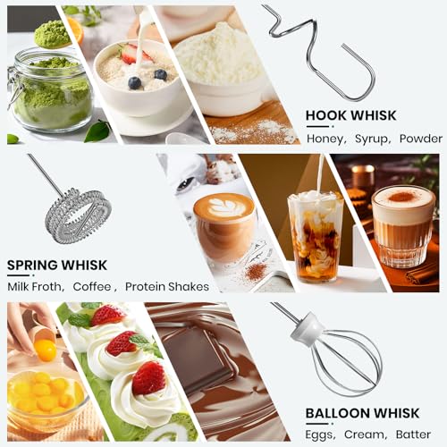 Milk Frother Handheld Rechargeable with Stand (with stand / Black)