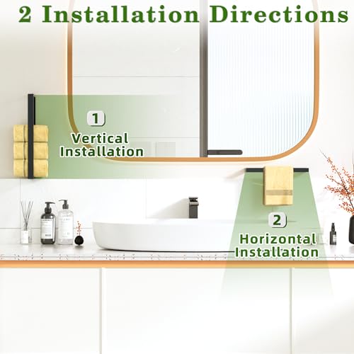28 Inch Hand Towel Holder Black Towel Bar for Bathroom Wall Mounted (Black / 28-Inch)