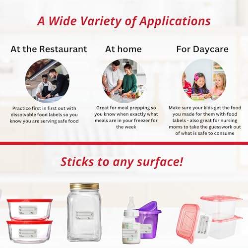 2x1 Dissolvable Food Labels (Red / 1000)