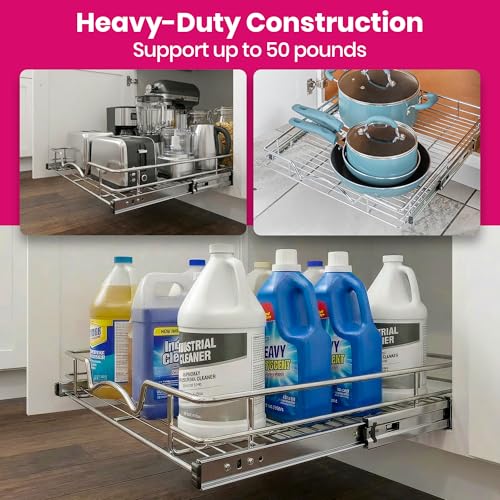 Heavy Duty Pull Out Cabinet Organizer (30"W x 21"D)