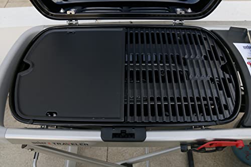 7034 Cast Iron Griddle Plate for Weber Traveler 9010001 Gas Grill (13.5" x 0.6" x 12.4")