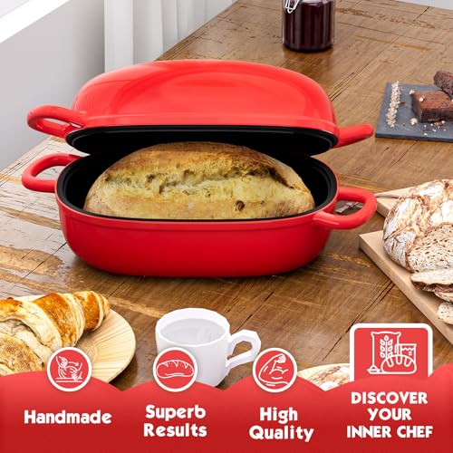 Dutch Oven 9x6 Inch (Red / 2.5QT Pan Only)