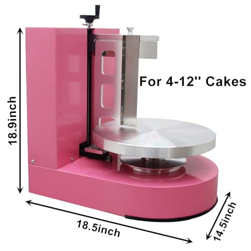 Electric Cake Frosting & Smoothing Machine Stainless Steel 110V (4-12inch / Pink)