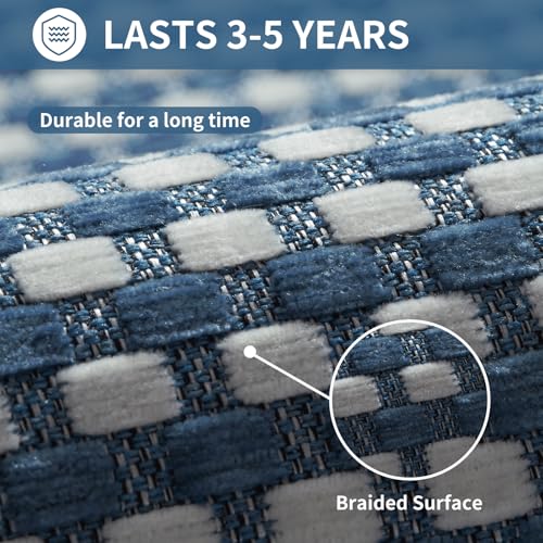 Long Kitchen Runner Rugs Kitchen Mat Non Slip Washable Blue 24"x71" (Blue / 24"x71")