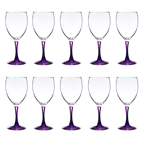 Nuance Wine Glasses by ARC 10.5 oz. Set of 10 (- Blank - Purple / 10 count)