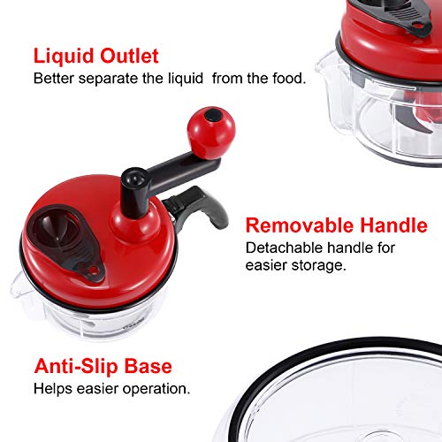 Large Food Chopper Vegetable Chopper (Red)