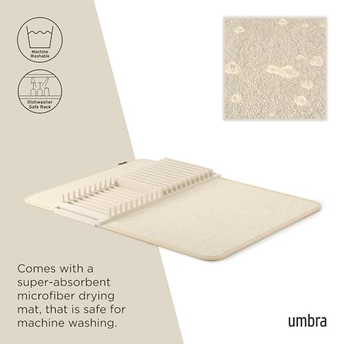 Udry Dish Drying Rack with Mat (24" x 18" / Linen)