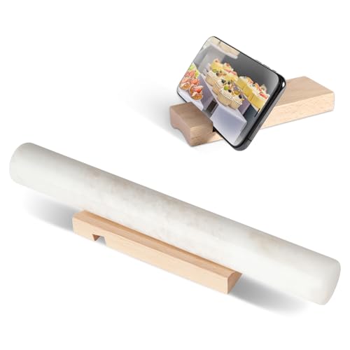 African Natural Marble French Rolling Pin (Columnar White Marble 12 Inch)