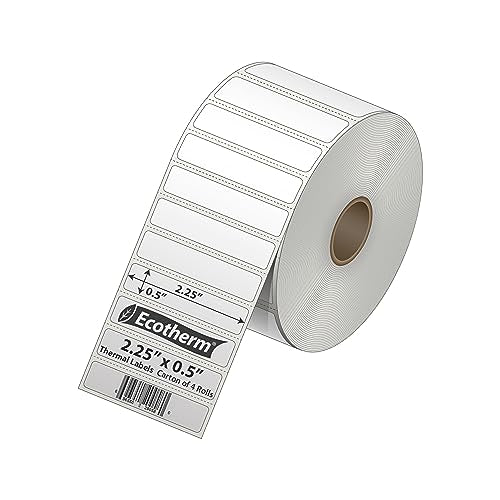 2.25" x .5" Thermal Labels (2.25 x .5 White - 13840 Labels)