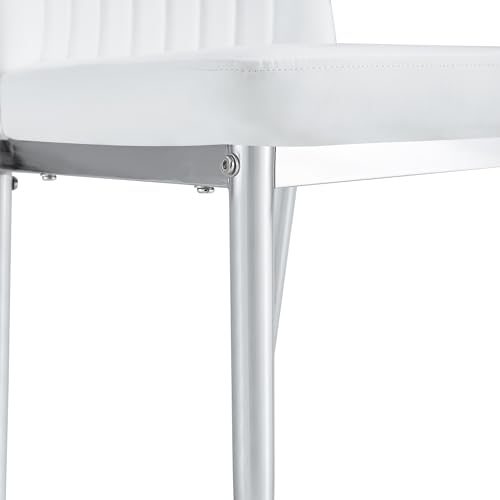 White Modern Dining Chairs Set (S- White)