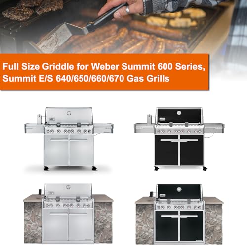 Full Size Griddle Insert for Weber Summit 600 Grills (B67552GD / 19" x 29.5" x 3")