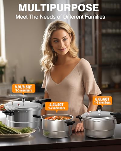 4QT Aluminum Pressure Cooker w (4 Quarts)