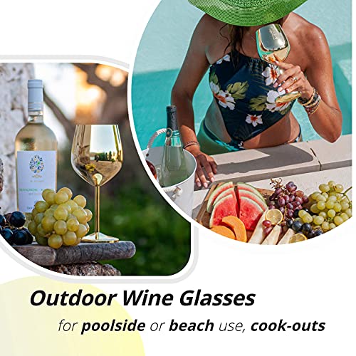 Stainless Steel Wine Glass (Set of 2 / Gold)