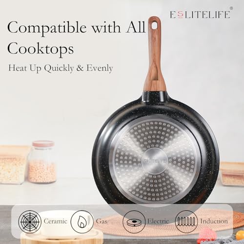 Nonstick Ceramic Frying Pan Skillet (11" / Black)
