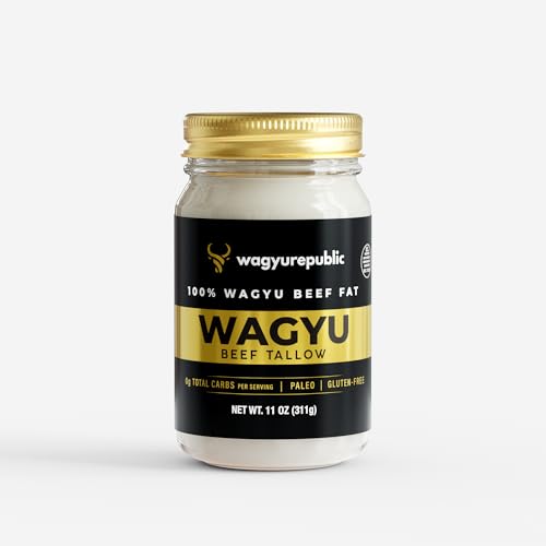 Wagyu Republic Beef Tallow ⎸11oz Glass Jar (11 Ounce (Pack of 1))