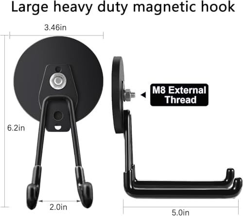 Heavy Duty Magnetic Hooks (Medium L/ Large L 8Pack)