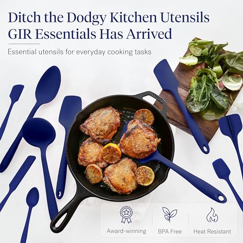 10 Piece Silicone Essentials Kitchen Utensils Set (Royal Blue / 10 - Piece Set)