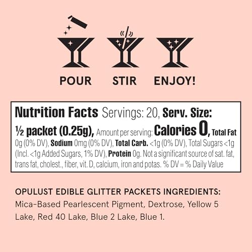 Opulust Edible Glitter Packets 2 Pack (2 Pack / Moonstone Iridescent & Champagne Rose Gold)