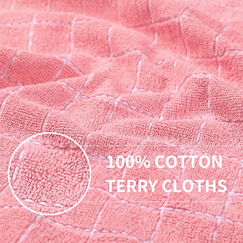 100% Cotton Terry Kitchen Towels (Pink / 13 X 28 - 6 Pack)