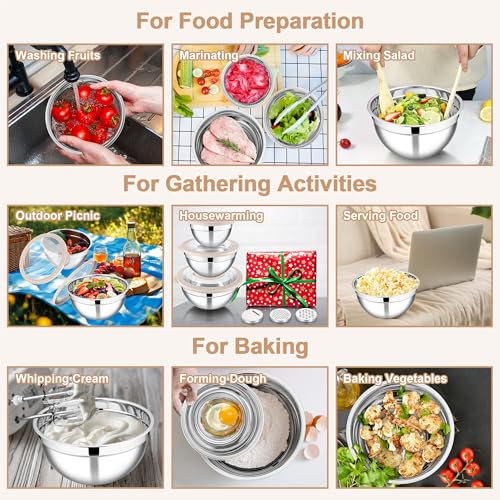 Mixing Bowls with Lids and Graters (Khaki / 4.6/2.6/1.5 QT)