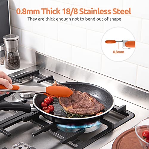 Kitchen Tong for Cooking (Orange / 12 inch)