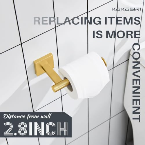 Toilet Paper Holder Tissue Paper Dispenser for Bathroom Toilet Roll Holder Wall Mounted (Brushed Gold / Vertical)